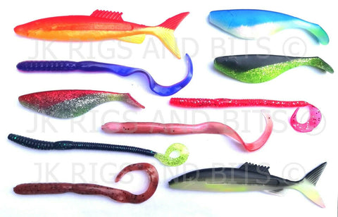 Sea Fishing Jelly Worms Ripple Tail Lures Cod Pollock Bass – JK